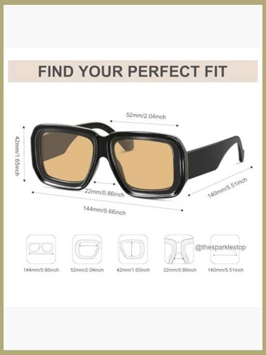 Vintage Oversized Square Sunglasses UV400 Big Large Retro Sun Glasses main image 4